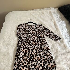 Leopard Print Long Sleeve Dress